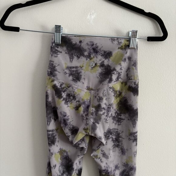 Lululemon Women 0 Radial Tie Dye Mauve Grey Multi Align High-Rise Pant 28” - Picture 7 of 10
